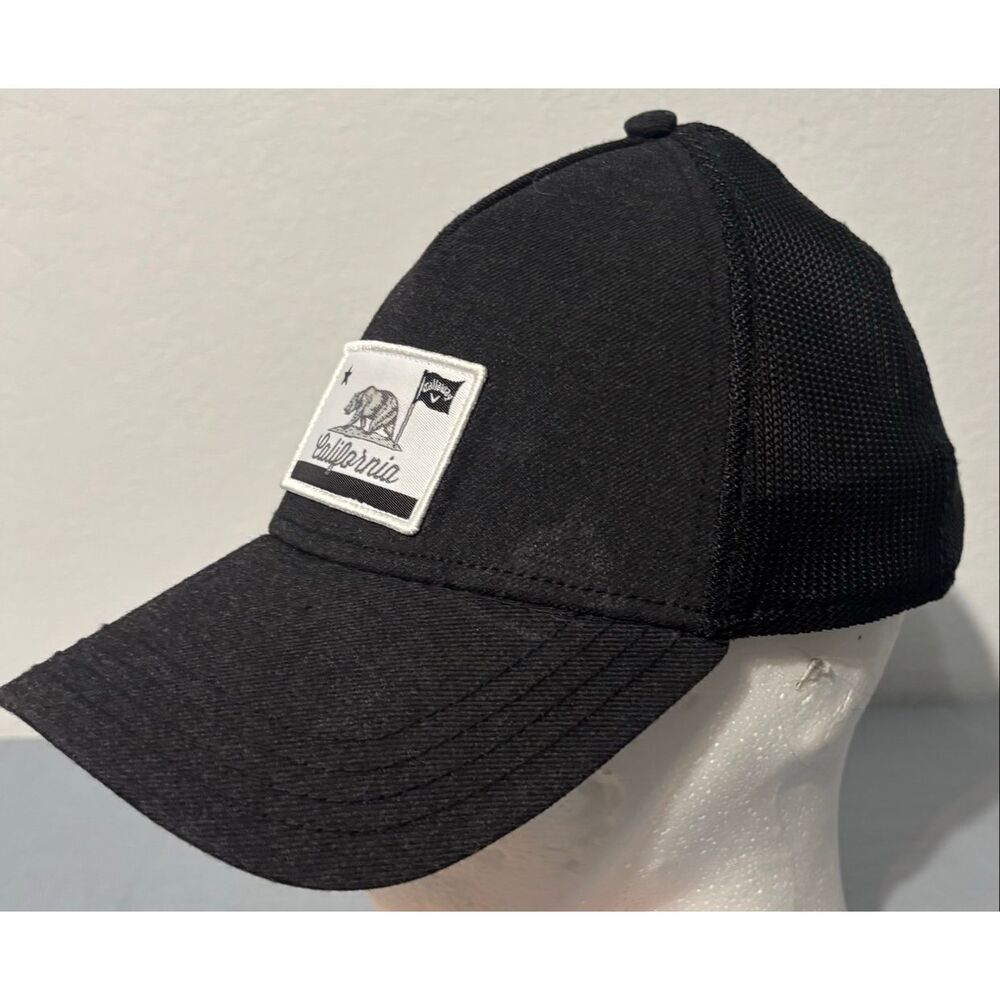 Callaway Mens California Original Black Mesh Golf Hat Cap Snapback